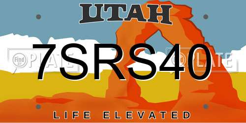 7SRS40 Utah License Plate