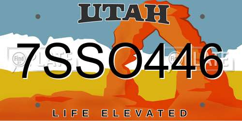 7SSO446 Utah License Plate