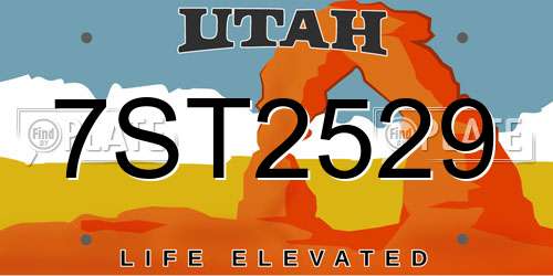 7ST2529 Utah License Plate