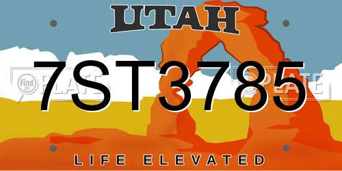 7ST3785 Utah License Plate