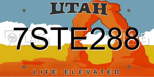7STE288 Utah License Plate