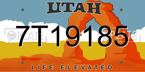 7T19185 Utah License Plate