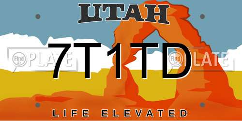 7T1TD Utah License Plate