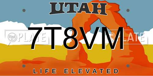 7T8VM Utah License Plate