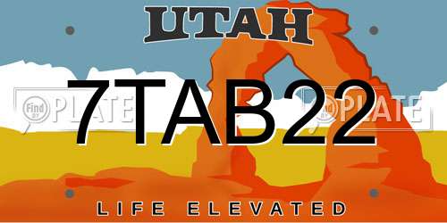 7TAB22 Utah License Plate