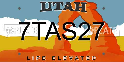 7TAS27 Utah License Plate