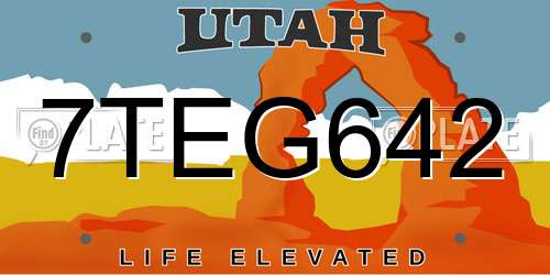 7TEG642 Utah License Plate