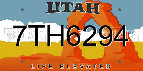 7TH6294 Utah License Plate