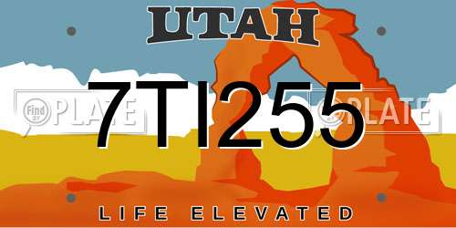 7TI255 Utah License Plate