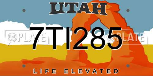 7TI285 Utah License Plate