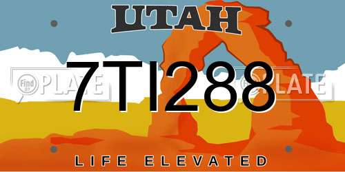 7TI288 Utah License Plate