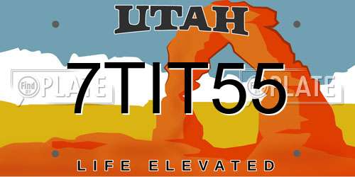 7TIT55 Utah License Plate