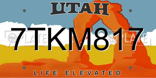 7TKM817 Utah License Plate