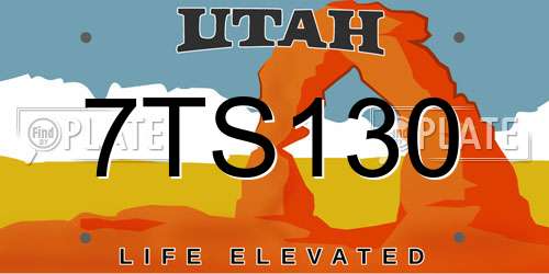 7TS130 Utah License Plate