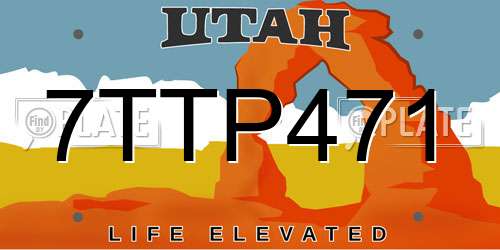 7TTP471 Utah License Plate