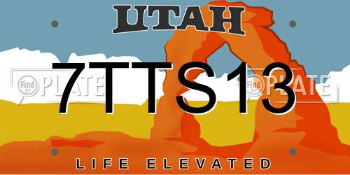7TTS13 Utah License Plate