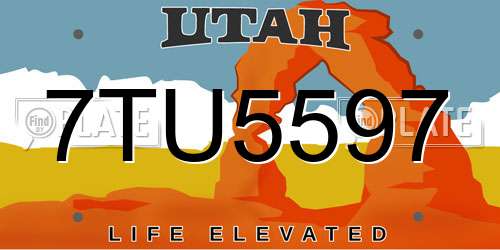 7TU5597 Utah License Plate