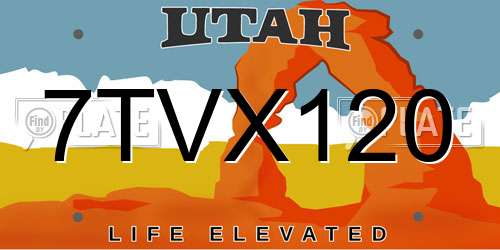 7TVX120 Utah License Plate