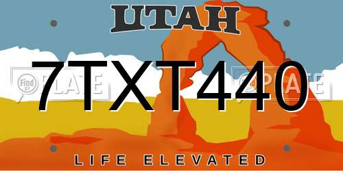 7TXT440 Utah License Plate