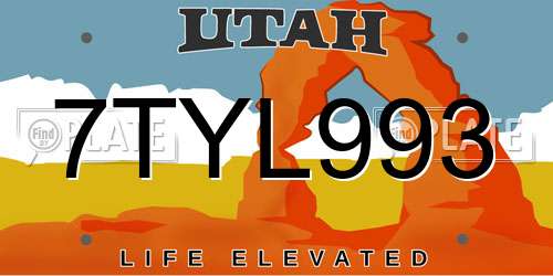 7TYL993 Utah License Plate