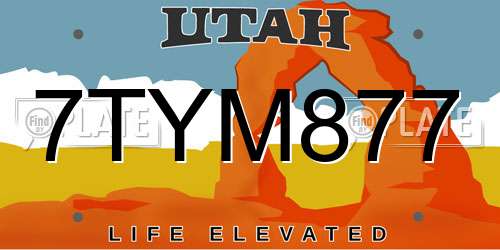 7TYM877 Utah License Plate