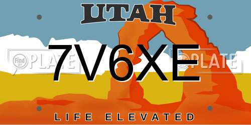 7V6XE Utah License Plate