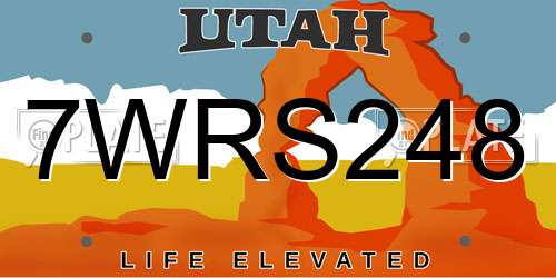 7WRS248 Utah License Plate