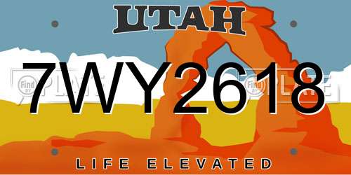 7WY2618 Utah License Plate