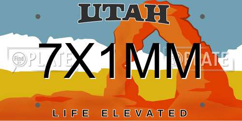 7X1MM Utah License Plate