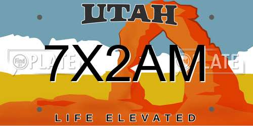 7X2AM Utah License Plate