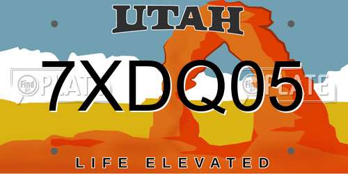 7XDQ05 Utah License Plate
