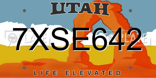 7XSE642 Utah License Plate
