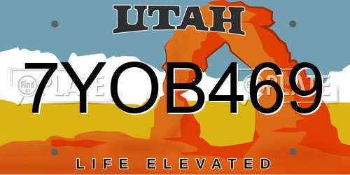 7YOB469 Utah License Plate