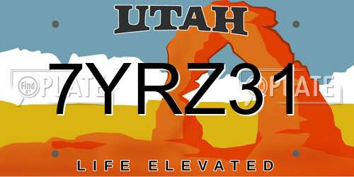 7YRZ31 Utah License Plate