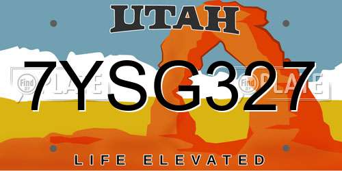 7YSG327 Utah License Plate