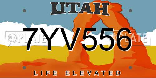 7YV556 Utah License Plate