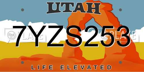 7YZS253 Utah License Plate