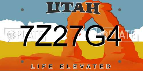 7Z27G4 Utah License Plate