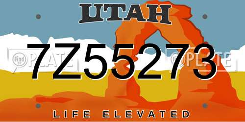 7Z55273 Utah License Plate
