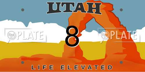 8 Utah License Plate