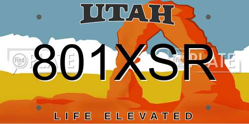 801XSR Utah License Plate