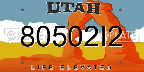 80502I2 Utah License Plate