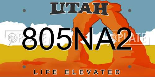 805NA2 Utah License Plate