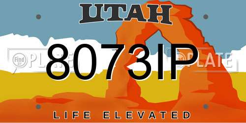 8073IP Utah License Plate