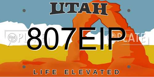 807EIP Utah License Plate