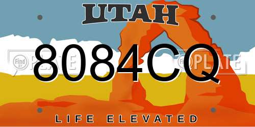 8084CQ Utah License Plate