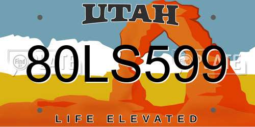 80LS599 Utah License Plate
