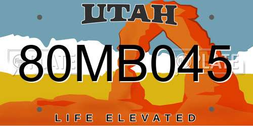 80MB045 Utah License Plate