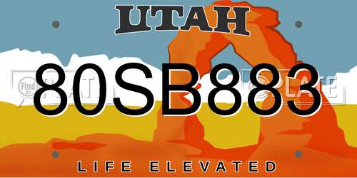 80SB883 Utah License Plate