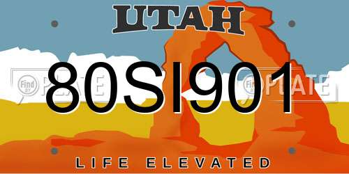 80SI901 Utah License Plate